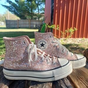 Converse Pink high top Glitter Chuck Taylor 6.5